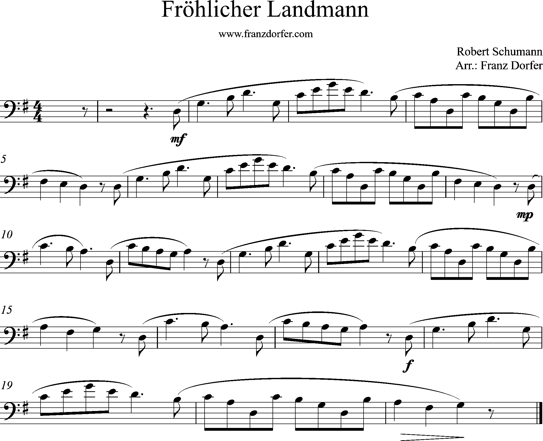 Solostimme Cello, Posaune, Der fröhliche landmann, G-Dur